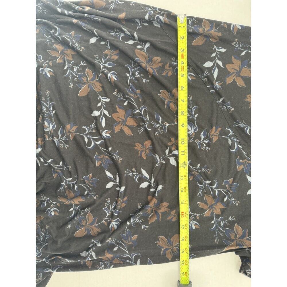 Free People Maxi Dress Black Side Slit Size M Short Sleeve Grunge Witchy Floral‌ - Picture 15 of 16